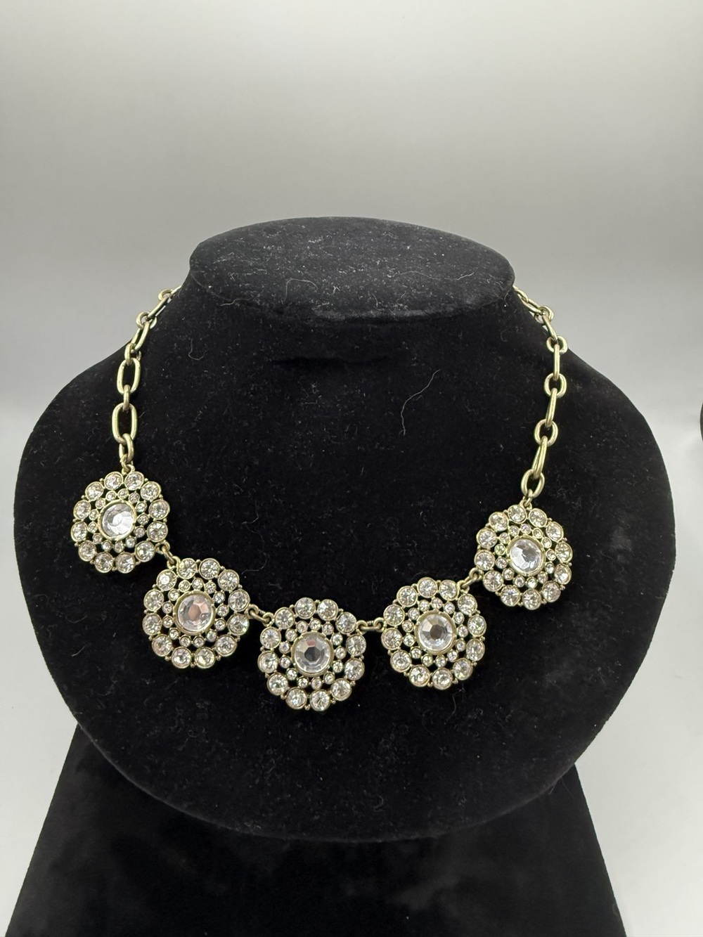 Vtg J. Crew Statement Necklace - Gold Tone
